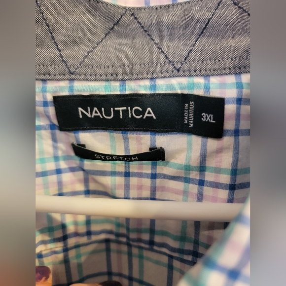 Nautica Men's Blue Pink Plaid Shirt - Picture 3 of 11